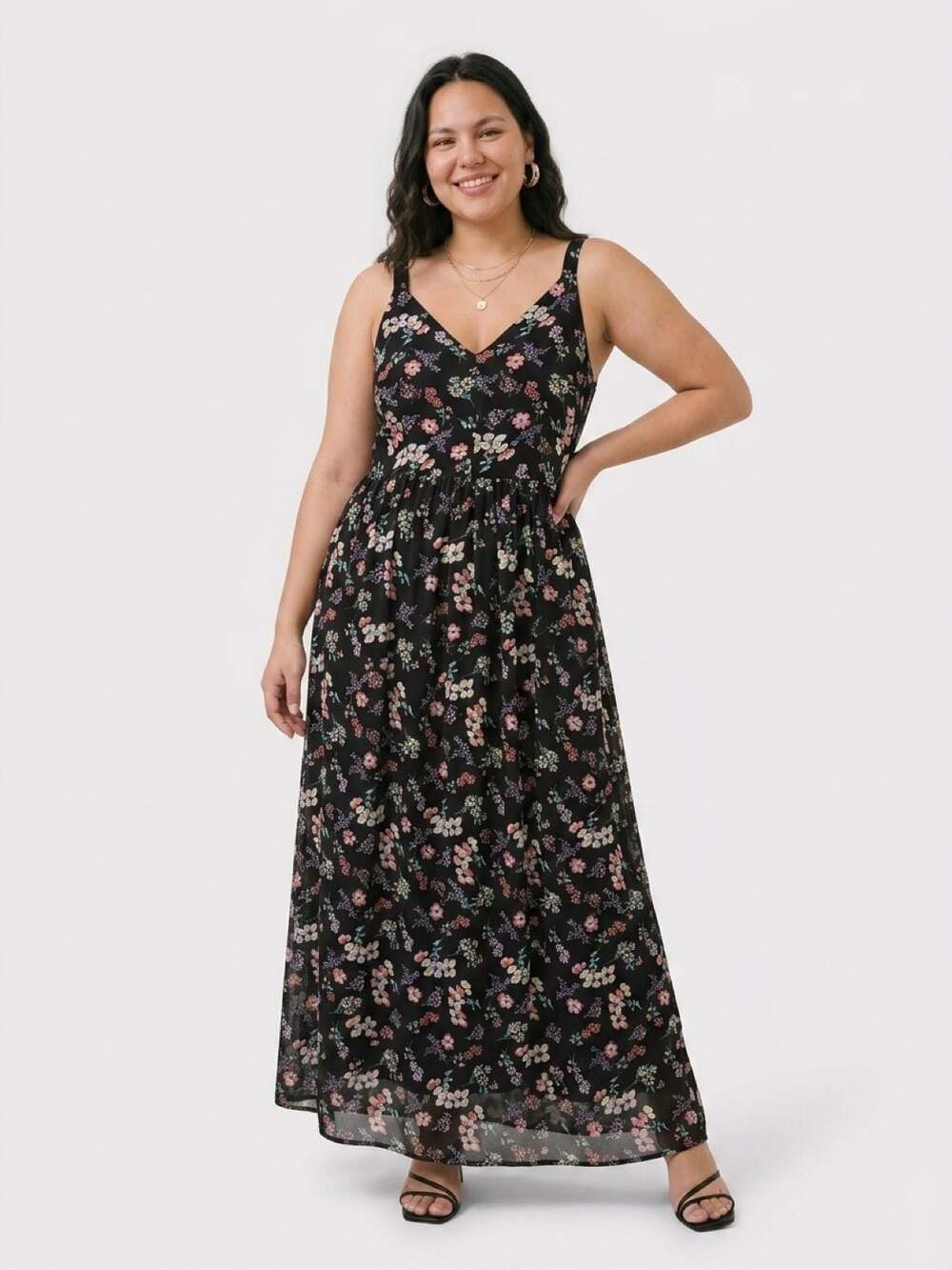 Gap Floral Print V-Neck Maxi Dress Size 14